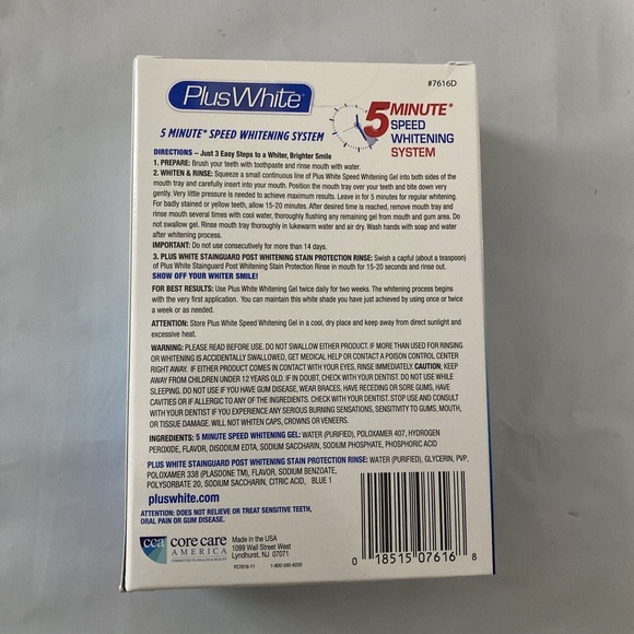 Plus White 5 Minute Speed Whitening System Stain Guard New Unopened Box - Picture 9 of 9
